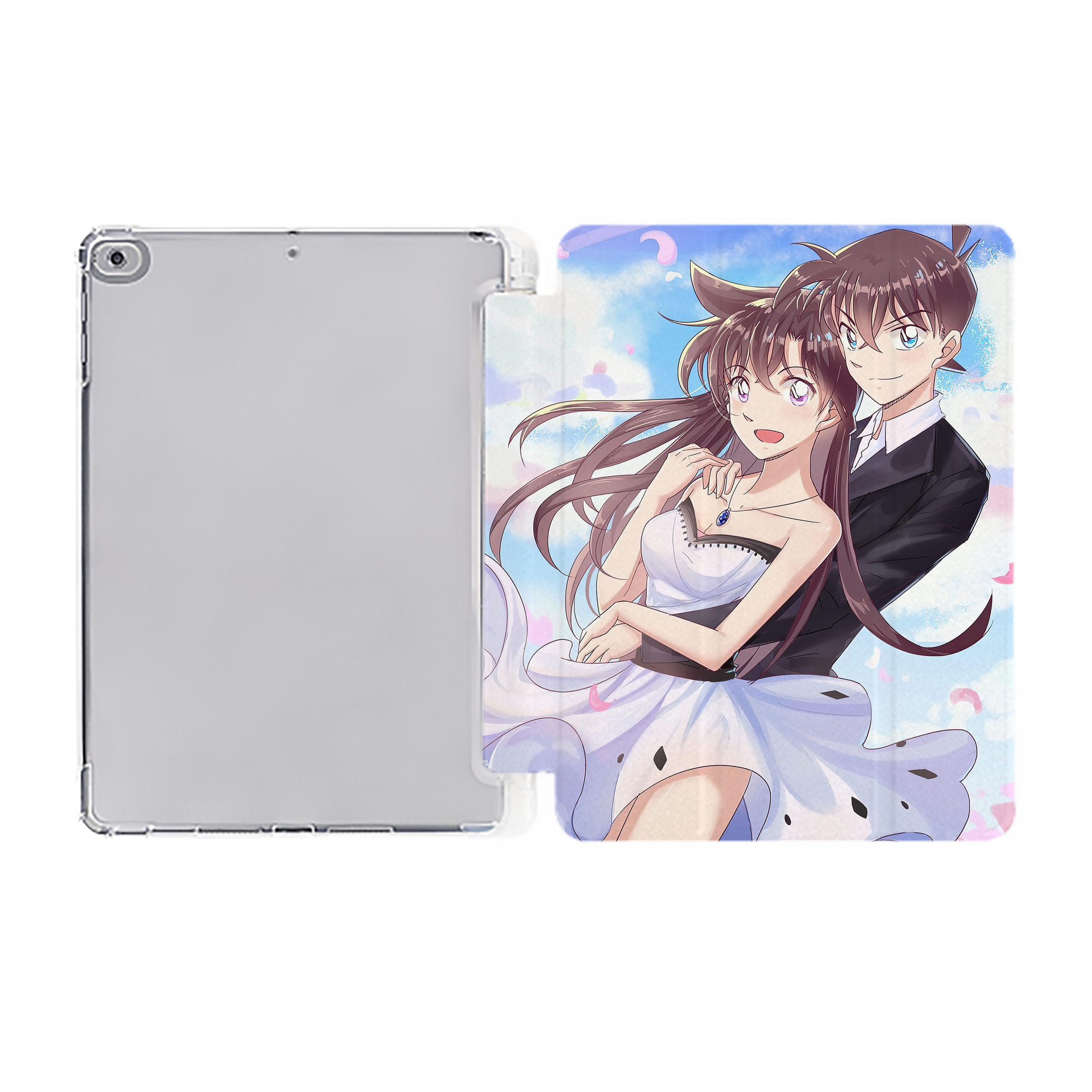 （画像用） 名探偵コナン Detective Conan IPad ケース ペン収納付き 三つ折りスタンド PUレザー×シリコン 対応機種9.5/10.5/10.9インチ